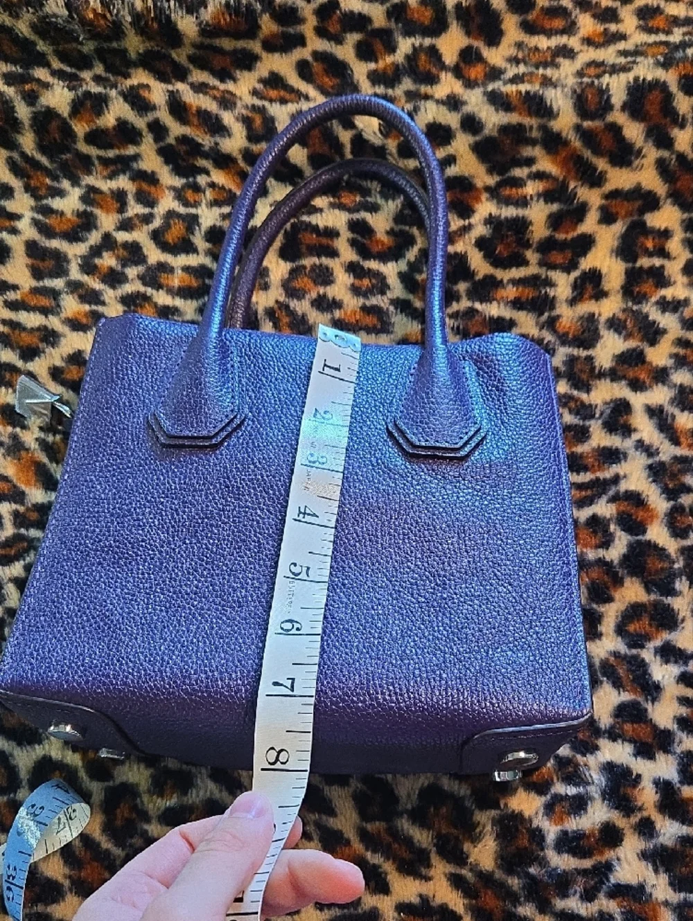 Michael Kors Purple Pebbled Leather Satchel - Picture 5 of 7